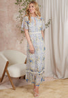 Hope & Ivy Hedda Floral Stripe Maxi Dress, Cream & Blue
