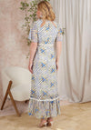 Hope & Ivy Hedda Floral Stripe Maxi Dress, Cream & Blue