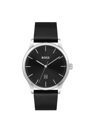 Hugo Boss Reason Leather Strap Watch, Black