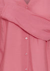 Ichi Button V Neck Top, Candy Pink