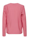 Ichi Button V Neck Top, Candy Pink