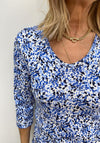 Olsen Abstract Print Top, Blue