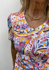 Barbara Lebek Abstract Print V-Neck T-Shirt, Multi
