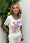 Barbara Lebek Favourites Stripe Graphic T-Shirt, White Multi