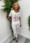 Barbara Lebek Favourites Stripe Graphic T-Shirt, White Multi
