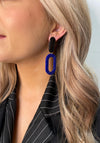 Seventy1 Oval Charm Clip On Earrings, Black & Blue