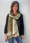 Seventy1 Silk Blend Leopard Print Scarf, Camel Multi