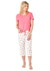 Indigo Sky Flamingo Short Sleeve Capri Pyjama Set, Pink