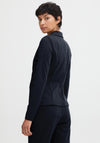 Ichi Kate Jersey Single Breasted Blazer, Total Eclipse