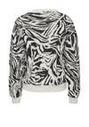 Ichi Animal Print Sweatshirt, Charcoal & Off White