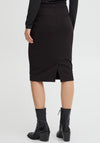 Ichi Jersey Pencil Midi Skirt, Black