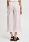 Ichi Abstract Stripe Wide Leg Trousers, Cloud Dancer