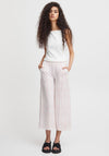 Ichi Abstract Stripe Wide Leg Trousers, Cloud Dancer
