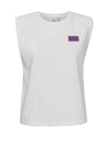 Ichi Padded Shoulder T-Shirt, White