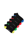 Jack & Jones Boys Colourful 5 Pack Trainer Sock, Black