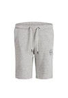 Jack & Jones Boys Shark Sweat Shorts, Light Grey Melange