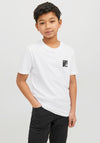 Jack & Jones Boys Filo Logo Short Sleeve Tee, White