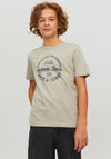 Jack & Jones Boys Jeans Short Sleeve Tee, Wrought Iron