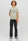 Jack & Jones Boys Jeans Short Sleeve Tee, Wrought Iron