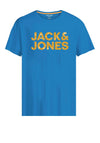 Jack & Jones Boys Neon Pop Short Sleeve Tee, French Blue