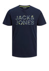 Jack & Jones Boys Neon Pop Short Sleeve Tee, Navy Blazer