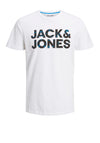Jack & Jones Boys Neon Pop Short Sleeve Tee, White