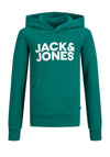 Jack & Jones Boys Corp Logo Sweat Hoodie, Storm