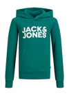 Jack & Jones Boys Corp Logo Sweat Hoodie, Storm