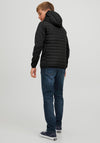 Jack & Jones Boys Multi Quilted Jacket, Black