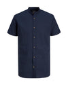 Jack & Jones Boys Summer Band Short Sleeve Shirt, Navy Blazer
