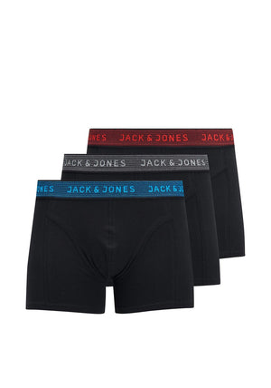 Jack & Jones Boys 3 Pack Trunks, Asphalt