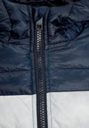 Jack & Jones Boys Hero Puffer Clour Block Hooded Jacket, Storm