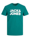 Jack & Jones Boys Corp Logo Short Sleeve Tee, Storm
