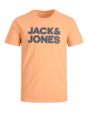 Jack & Jones Boys Corp Logo Short Sleeve Tee, Pumpkin