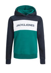 Jack & Jones Boys Logo Blocking Sweat Hoodie, Storm
