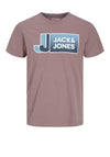 Jack & Jones Boys Logan Short Sleeve Tee, Twilight Mauve