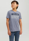 Jack & Jones Boy Travis Short Sleeve Tee, Flint Stone