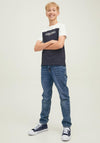 JJack & Jones Boys Edan Short Sleeve Tee, Navy Blazer