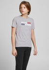 JJack & Jones Boys Corp Logo Short Sleeve Tee, Light Grey