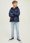 Jack & Jones Boys Hero Puffer Hooded Jacket, Navy