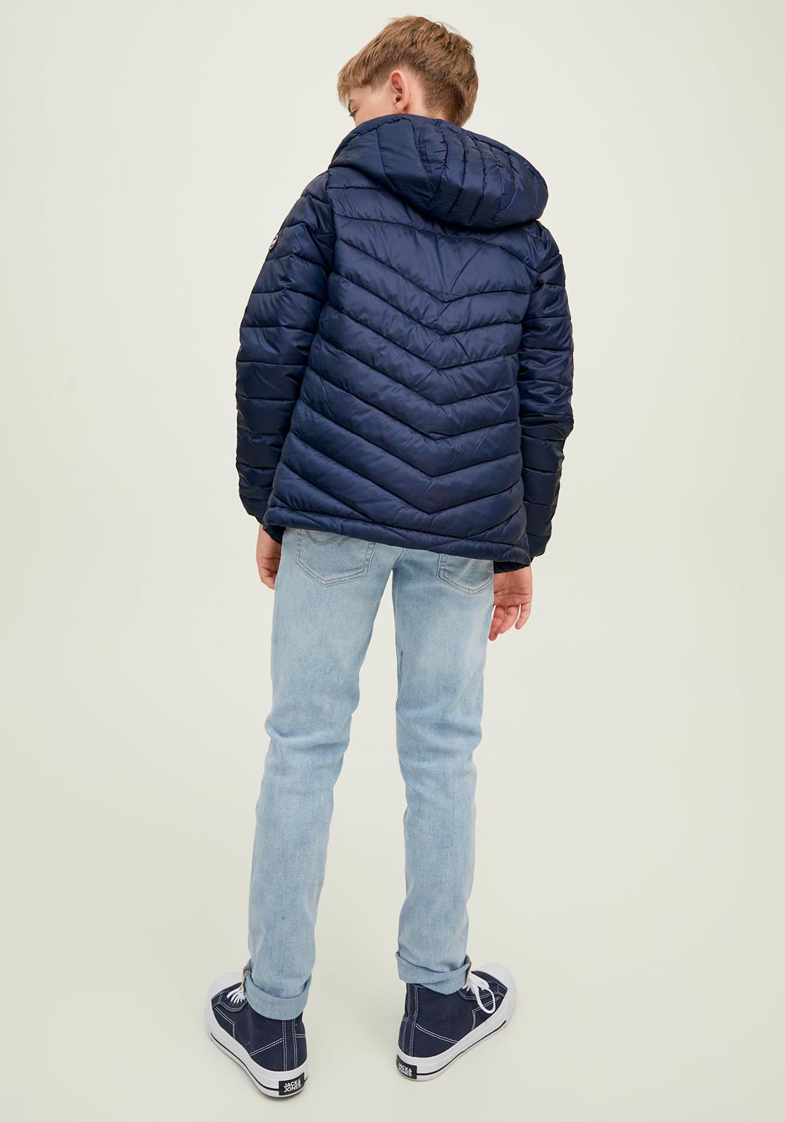 Jack & Jones Boys Hero Puffer Hooded Jacket, Navy