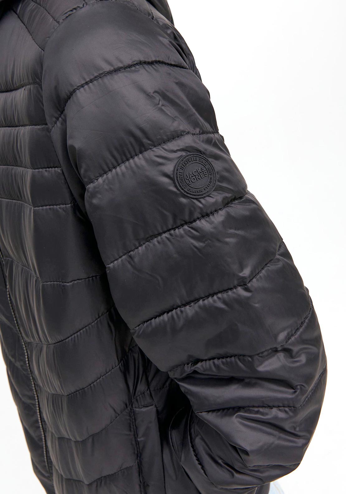 Jack & Jones Boys Hero Puffer Hooded Jacket, Black
