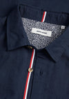 Jack and Jones Mens Detailed Long Sleeve Shirt, Navy Blazer