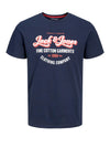 Jack & Jones Boys Andy Short Sleeve Crewneck Tee, Navy Blazer