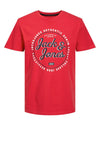 Jack & Jones Boys Andy Short Sleeve Crewneck Tee, True Red