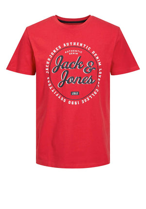 Jack & Jones Boys Andy Short Sleeve Crewneck Tee, True Red