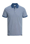 Jack & Jones Paulos Ditsy AOP Polo Shirt, Ensign Blue