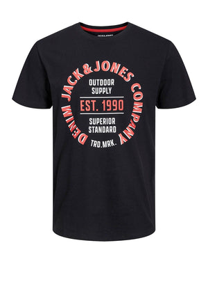 Jack & Jones Boys Andy Short Sleeve Crewneck Tee, Black