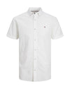 Jack & Jones Summer Linen Short Sleeve Shirt, White