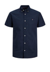Jack & Jones Summer Linen Short Sleeve Shirt, Navy Blazer